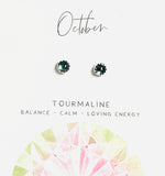 Birthstone Studs, Silver Studs, Genuine Gemstone Studs, birthday Gifts - Janine Design