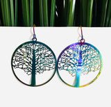 Tree of Life Colorful Earrings/Tree Earrings/Niobium - Janine Design