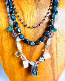 Triple Gemstone Power Necklace/ Animal Lover Necklace - Janine Design