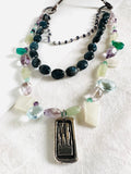 Triple Gemstone Power Necklace/ Animal Lover Necklace - Janine Design