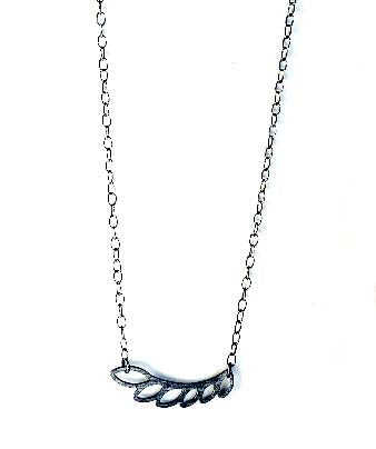 Angel Wing Necklace, Silver Modern Necklace, Bar Necklace - Janine Design