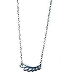 Angel Wing Necklace, Silver Modern Necklace, Bar Necklace - Janine Design