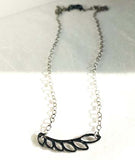 Angel Wing Necklace, Silver Modern Necklace, Bar Necklace - Janine Design