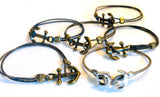 Anchor Bracelet/Nautical Jewelry/Brass Anchor/Nautical Theme/Anchor and Leather Bracelet/Leather Jewelry/ONE BRACELET - Janine Design