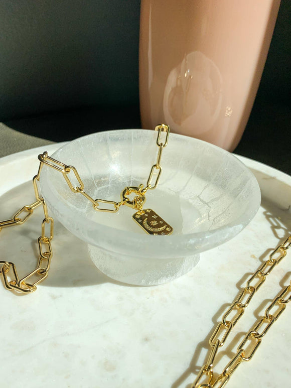 Round Selenite Charging and Offering Bowl, 4
