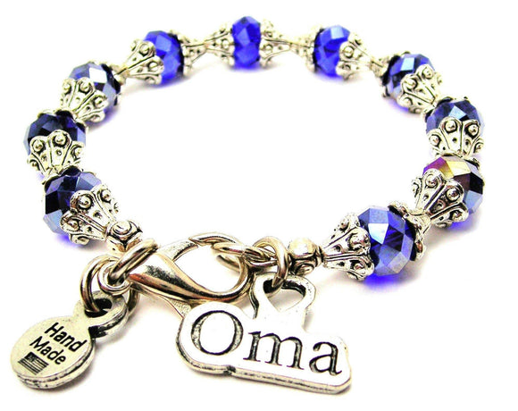 Oma-charm, blue Crystal Bracelet - Janine Design
