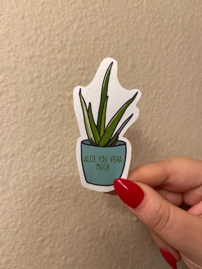 Aloe You Vera Much Sticker: 1.5 inch / Glossy - Janine Design