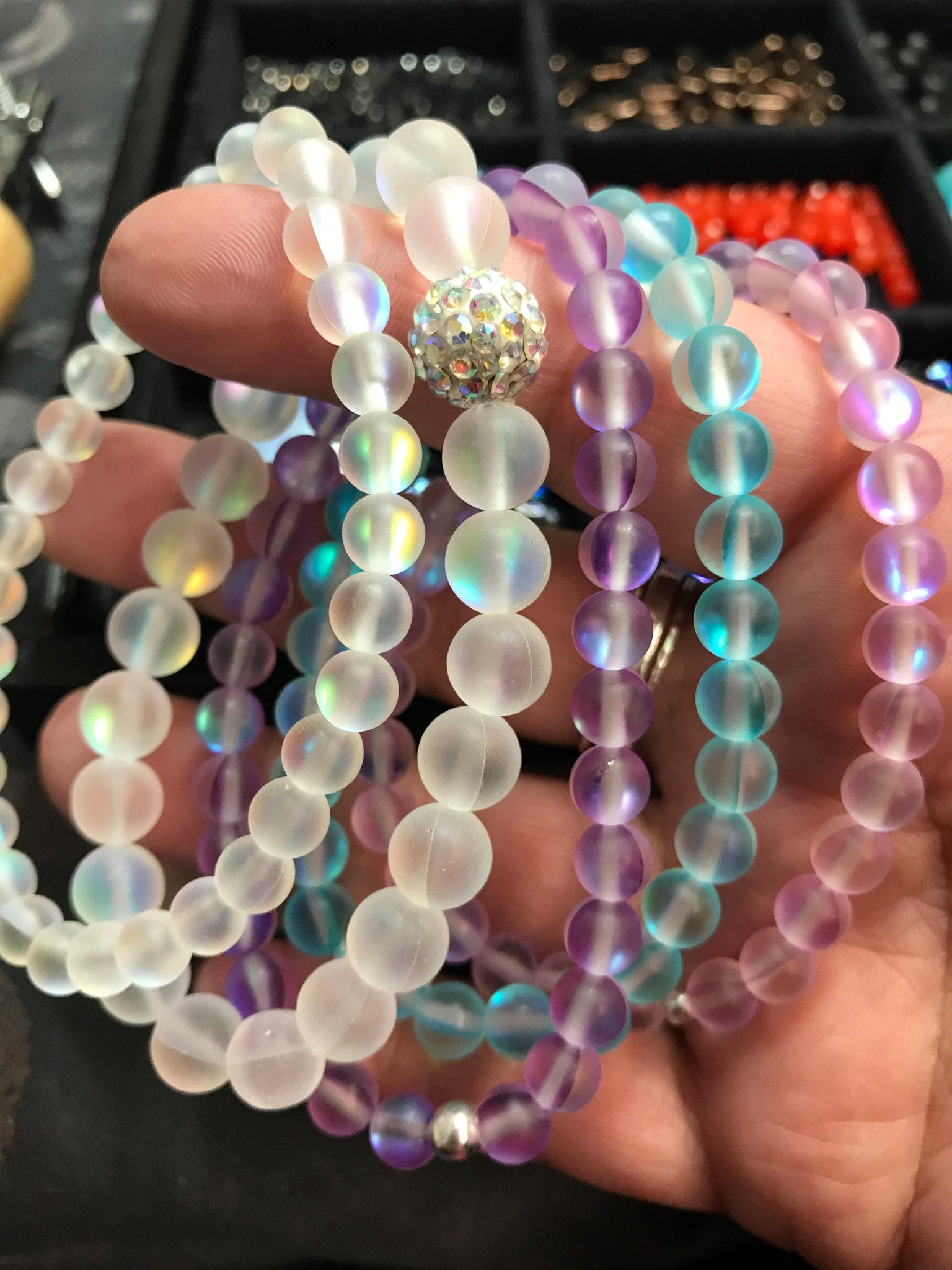 handmade mystic glowing mermaid glass bracelet