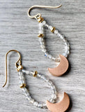 Moon Teardrop Hoop Earrings - Janine Design