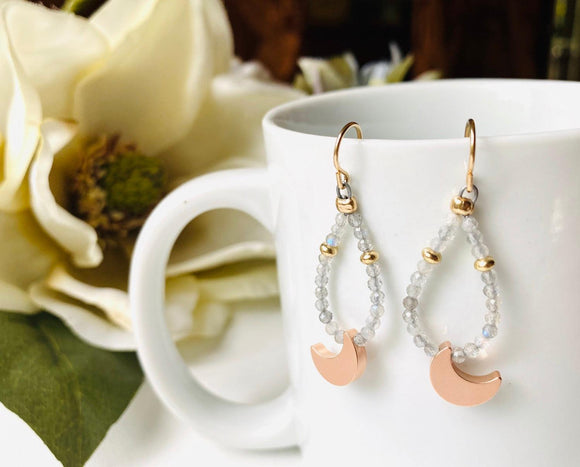 Moon Teardrop Hoop Earrings