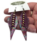 Long Vegan Earrings, Vegan Feather Earrings