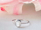 Mother of Pearl Ring, Size 6.5  Stacking Mother of Pearl Ring with thin sterling band.