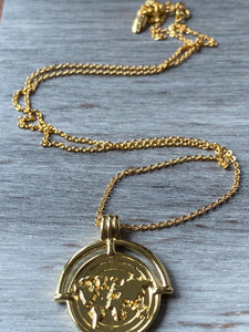 Travelers Necklace, Travelers medallion, Gift, Gold Filled Travelers Medallion
