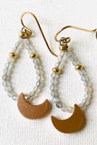 Moon Teardrop Hoop Earrings, moon earrings