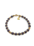 Gold filled beads and Purple Swarovski Pearl Bracelet with Butterfly