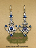 Antiqued Filigree Swarovski Crystal Drop Earrings