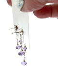 Double Sided Post Earrings/ Purple Crystal Earrings/ Swarovski Dangle Earrings