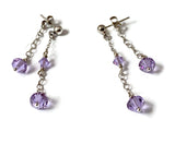 Purple Crystal Earrings/ Top View