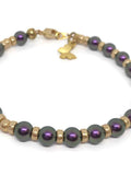 Purple Swarovski Pearl Bracelet with Butterfly