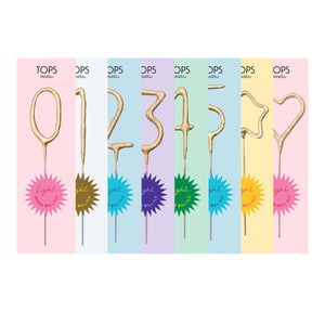 Mini Gold Number Sparkler Wand 4" - Janine Design