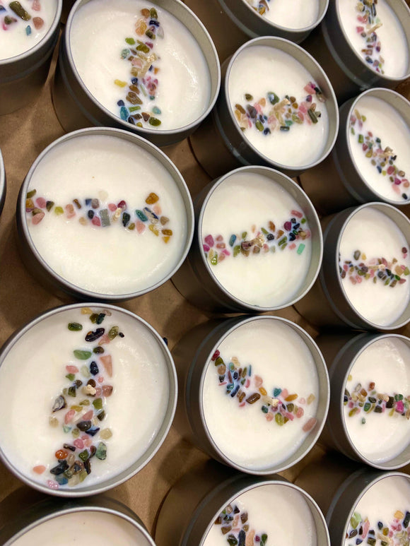 Gemstone Intention Candle, Candles, by Sapphire & Sage - With A Twist Crystal Candle - Janine Design
