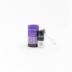 Roller Perfume -Charmed (shot of spice) Mini Roll-On Perfume (1 mL) Keychain - Janine Design