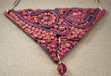 Steampunk Necklace, Purple Statement Necklace, Polymer Clay Bib Necklace, Raspberry Color Necklace, Purple Necklace, Tentacle Necklace - Janine Design