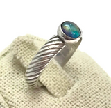 Blue Topaz Ring, Rainbow Coated Ring,Ring, Rainbow Ring, Promise Ring, Boho Ring, Gold Filled, Mystical Ring
