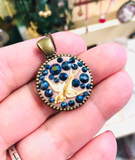 Bird Necklace, Bird jewelry, Animal Jewelry, Nature Jewelry, Crystal Necklace, Blue, Crystals, blue necklace, totem