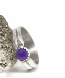 Purple Jade Ring /silver Jewelry/Jade Stone/sterling Silver Ring/double Ring/ US Size 9.5/Stacking Ring/Unique Stone - Janine Design