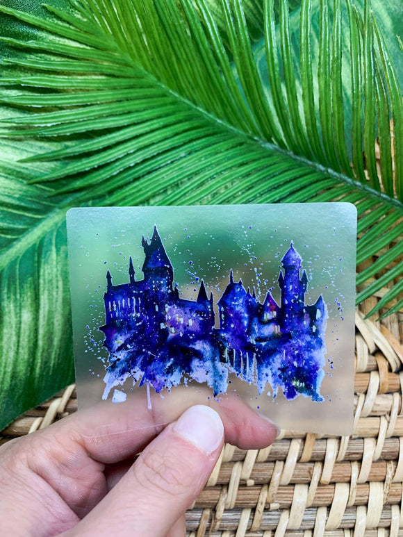 Purple Castle Clear Vinyl , Sticker, 3x3 inch - Janine Design