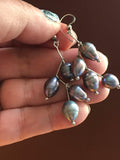 Vintage Freshwater Pearl Drop Branch Earrings 4 Pearls - Janine Design