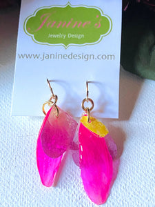 Petal Power Earrings, Real Flower Earrings - Janine Design