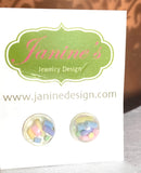Sprinkle Stud Earrings, Fun Studs, Resin Studs, Jimmies - Janine Design