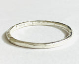 Silver Band, Hammered Silver Band Ring, Silver Texture Ring, Silver Ring - Janine Design