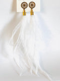 Lightweight Wispy Feather Earrings/ Long Earrings/ Statement Earrings - Janine Design