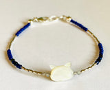 Cat Donation Bracelet/ blue gold