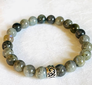 Gemstone Stretch Bracelet-Labradorite, agate, Calcite, Chalcedony Gemstone Stretch Bracelet