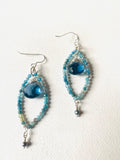 London Blue Quartz, Apatite Earrings, Chandelier Earrings, Blue Earrings - Janine Design