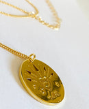 Love Necklace, Arrow medallion, Gift, Gold Filled Travelers Medallion - Janine Design