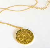 Love Necklace, Arrow medallion, Gift, Gold Filled Travelers Medallion