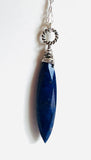 Lapis Lazuli Necklace/Gemstone, Dagger Teardrop