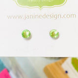 green, Crystal Studs/Resin Studs/Hypoallergenic Studs