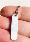 Tourmaline Flower Tag Necklace, Silver Flower , Silver Necklace, Gemstone Tag Necklace - Janine Design