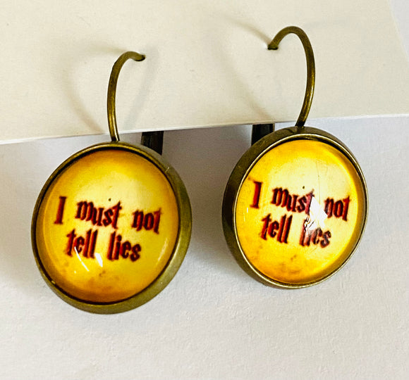 Harry Earrings/ Famous Book Necklace/ Fan Necklace - Janine Design