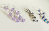 Circle Chain Crystal Earrings, Crystal Dangle Earrings, Chain Earrings - Janine Design