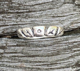 Silver Leaf Ring, Diamond Ring - Janine Design