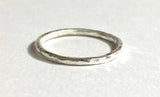 Silver Band, Hammered Silver Band Ring, Silver Texture Ring, Silver Ring - Janine Design