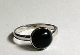 Onyx Black Ring, Onyx Ring, Silver Stackable, Promise Ring
