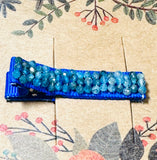 One Tiny Genuine Gemstone Barrette, Hair Clip, Woven Hair Clip
